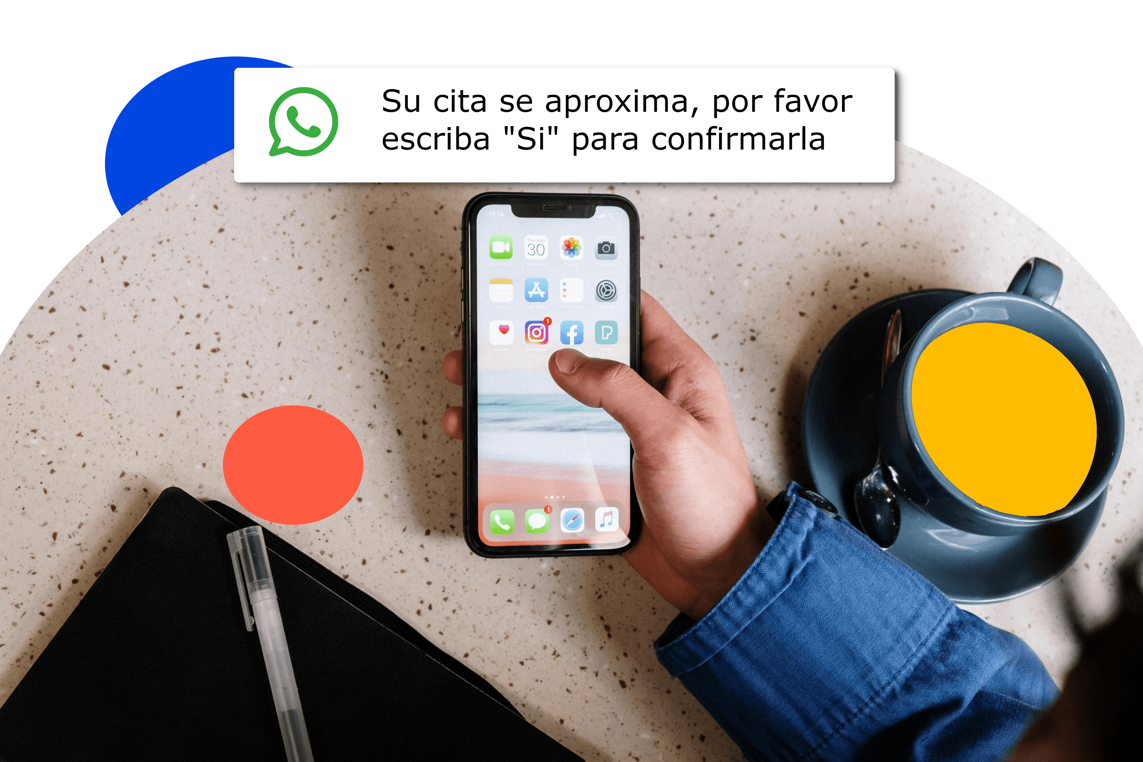 Imagen mostrando confirmaciones automaticas por Whatsapp